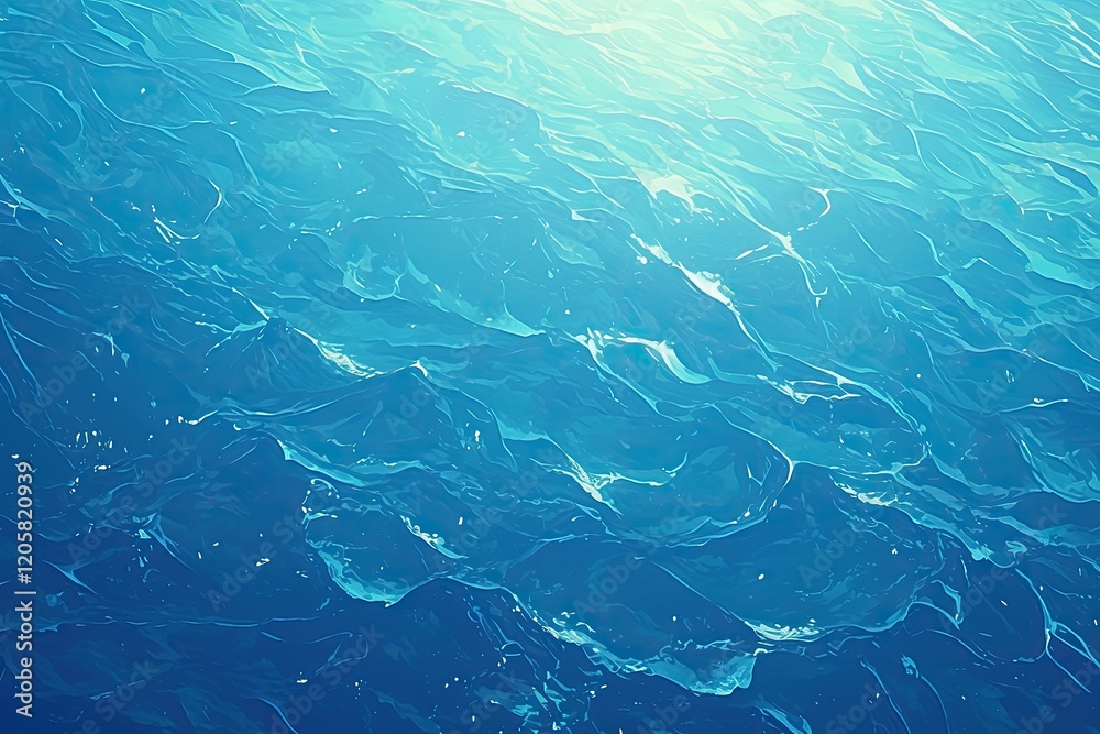 Calm ocean water surface with gentle waves and sunlight. Calm ocean water surface with gentle waves and sunlight.