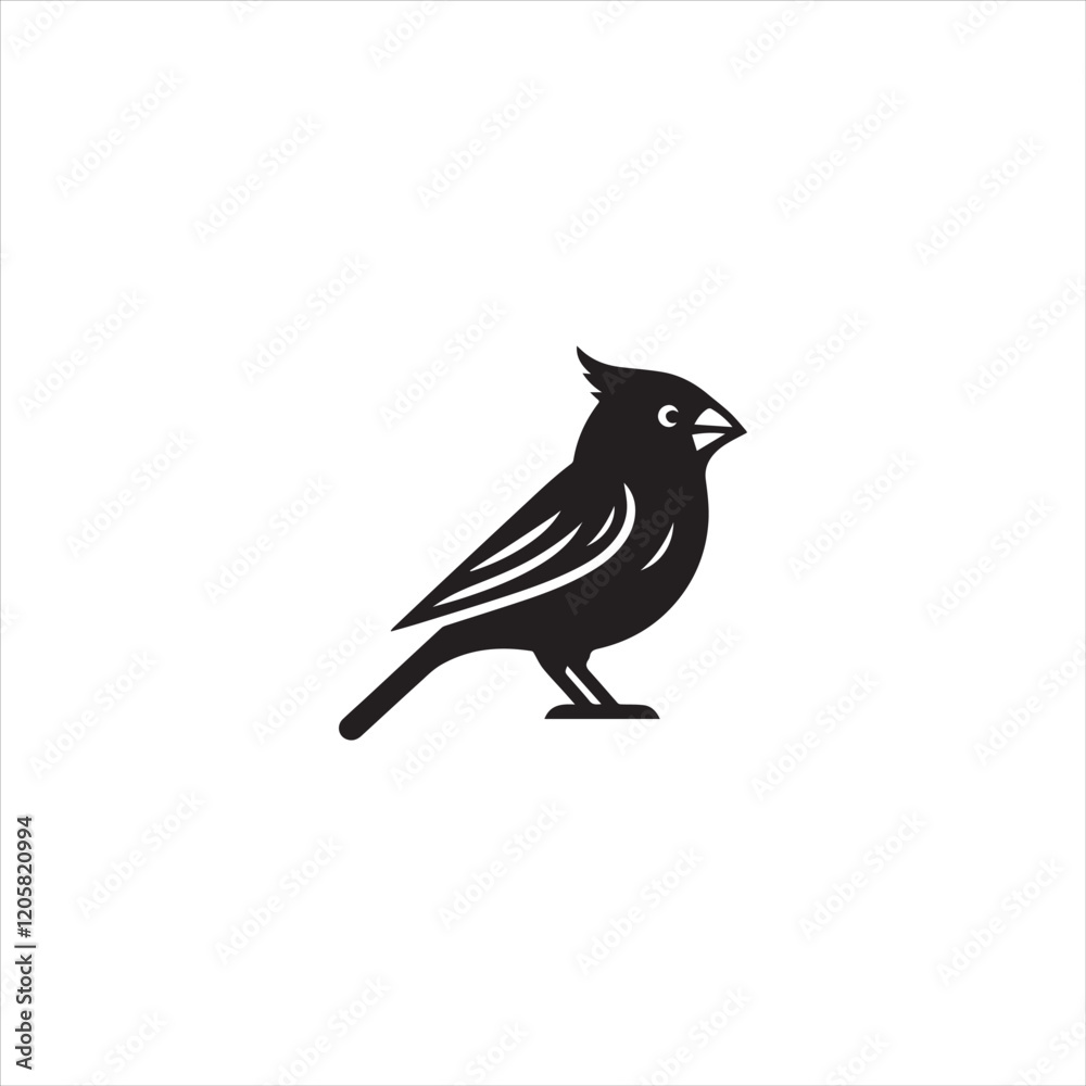 Black Silhouette Vector bird on a branch Black Silhouette Vector bird on a branch