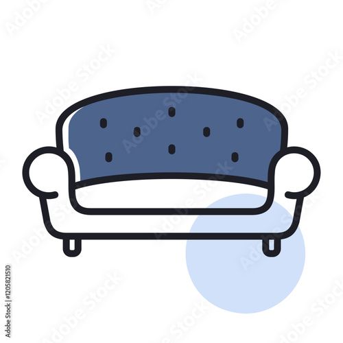 Soft sofa vector icon. Furniture sign