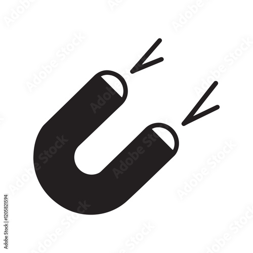 Magnet vector icon on white background. Magnet sign. Attraction icon. Magnet icon clip art.