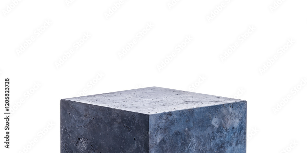 minimalist indigo concrete base is displayed against transparency background, showcasing its textured surface and geometric shape. This isolated view highlights material unique color and design minimalist indigo concrete base is displayed against transparency background, showcasing its textured surface and geometric shape. This isolated view highlights material unique color and design