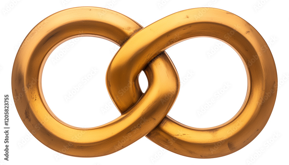 golden infinity symbol made of interlocking chains, isolated on transparency background, represents endlessness and continuity golden infinity symbol made of interlocking chains, isolated on transparency background, represents endlessness and continuity