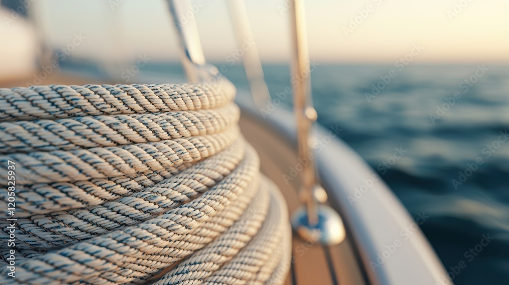 Obraz premium Sailing action ocean view nautical equipment serene environment close-up perspective adventure concept