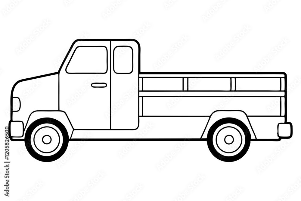 Vehicle Truck Isolated on Plain White Background-vector Illastration. Vehicle Truck Isolated on Plain White Background-vector Illastration.