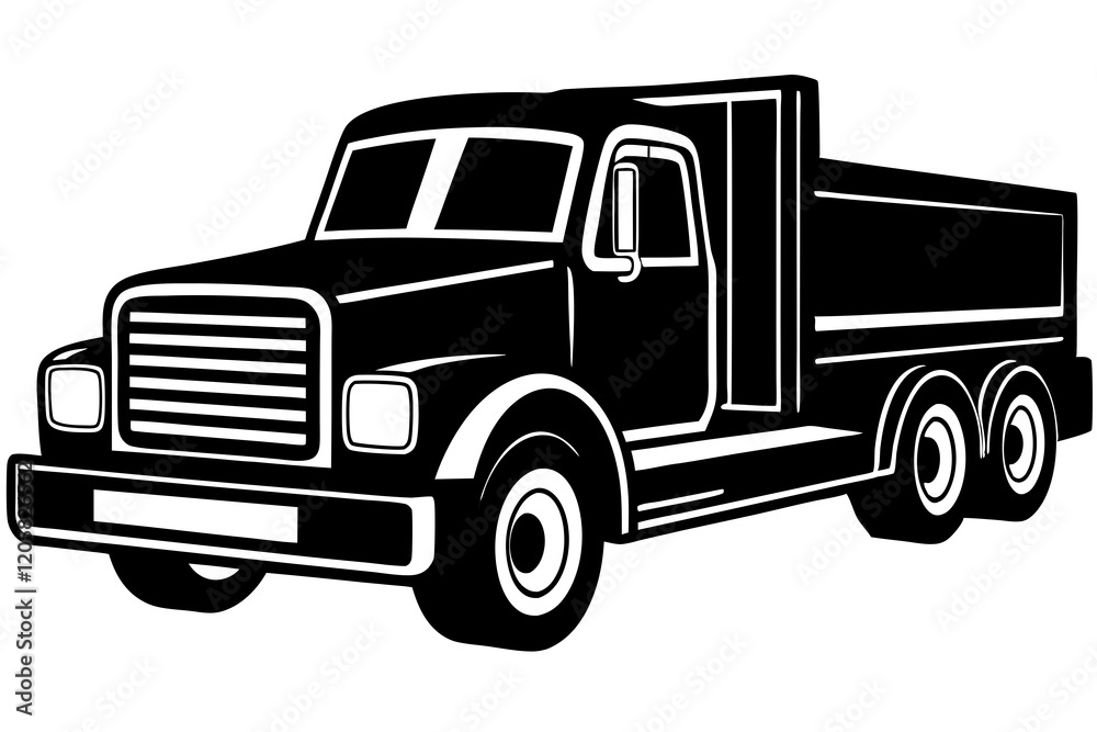 Vehicle Truck Isolated on Plain White Background-vector Illastration. Vehicle Truck Isolated on Plain White Background-vector Illastration.
