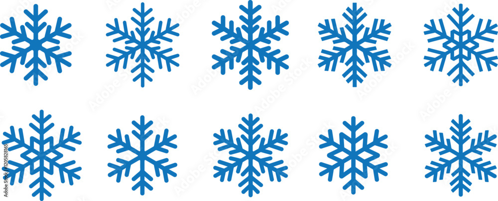 Snowflakes icon set. Snow sign. Snowflakes template. Snowflake winter. Snowflakes icons. Winter icon. Snowflake collection. Vector Illustration Snowflakes icon set. Snow sign. Snowflakes template. Snowflake winter. Snowflakes icons. Winter icon. Snowflake collection. Vector Illustration