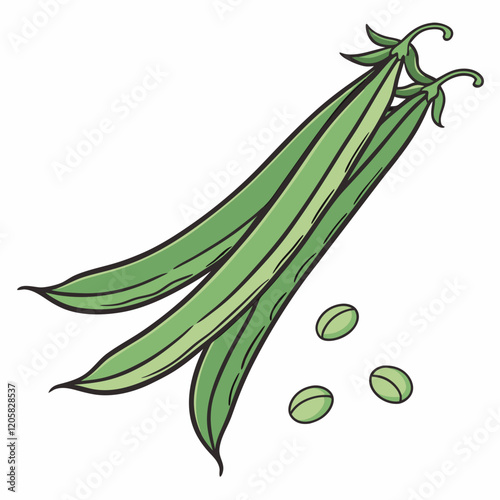 green peas isolated on white green been