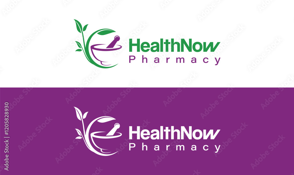 Obraz premium HealthNow pharmacy logo for medical and pharmacy