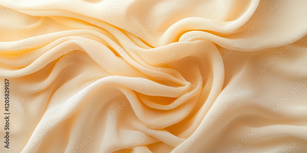 Fototapeta premium Soft and Flowing Cream Fabric Texture with Delicate Waves and Drapes
