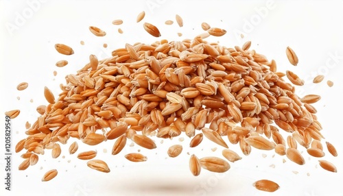 Wallpaper Mural  Falling wheat grains isolated on white background with clipping Torontodigital.ca