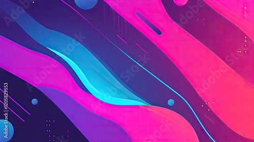 Abstract vibrant pink, purple, and blue wavy background.