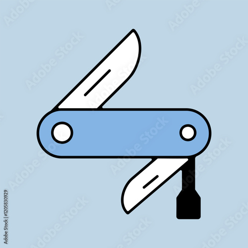 Jackknife vector isolated icon. Camping sign