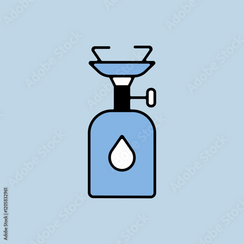 Camping gas stove vector icon. Camping sign