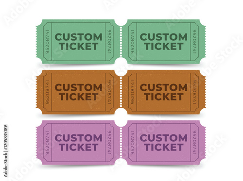 Custom Vintage Ticket Coupon Set