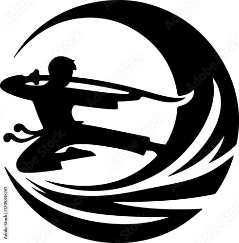 vector sketch illustration of the warrior symbol logo icon as a symbol of heroism in martial arts.eps