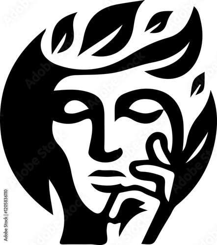 vector sketch, illustration, logo icon design, symbol of the human face as a symbol of prosperity in life.eps