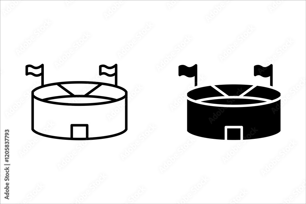 Stadium icon in simple style on white background vector illustration Stadium icon in simple style on white background vector illustration