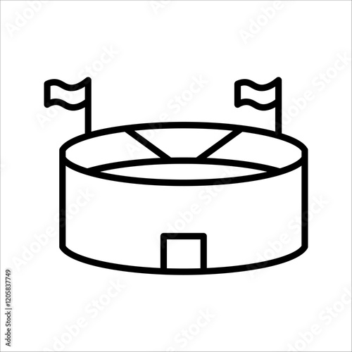 Stadium icon in simple style on white background vector illustration