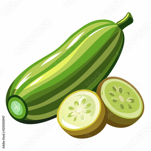 zucchini isolated on white