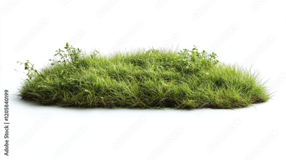 A patch of fresh green grass from a meadow, cleanly cut out on white A patch of fresh green grass from a meadow, cleanly cut out on white