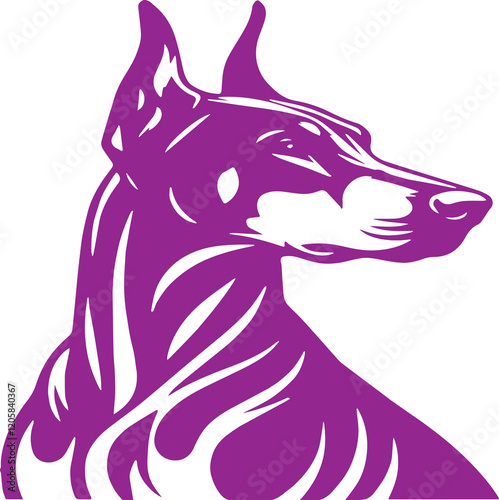 line art dog with colorful