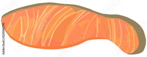 焼鮭 切り身 ベクター素材