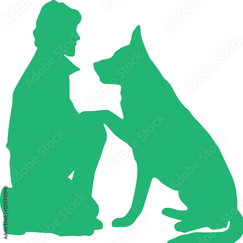 line art dog with colorful