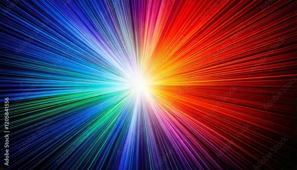 Obraz premium Bright starburst expanding with vivid colors from center point