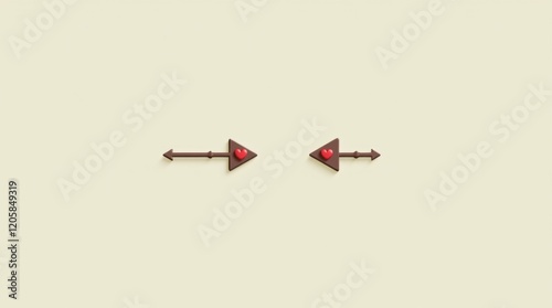 Contrasting Arrows with Minimalist Hearts photo