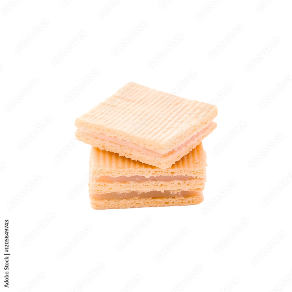 Delicious crispy milk wafer isolated on a transparent background. Delicious crispy milk wafer isolated on a transparent background.