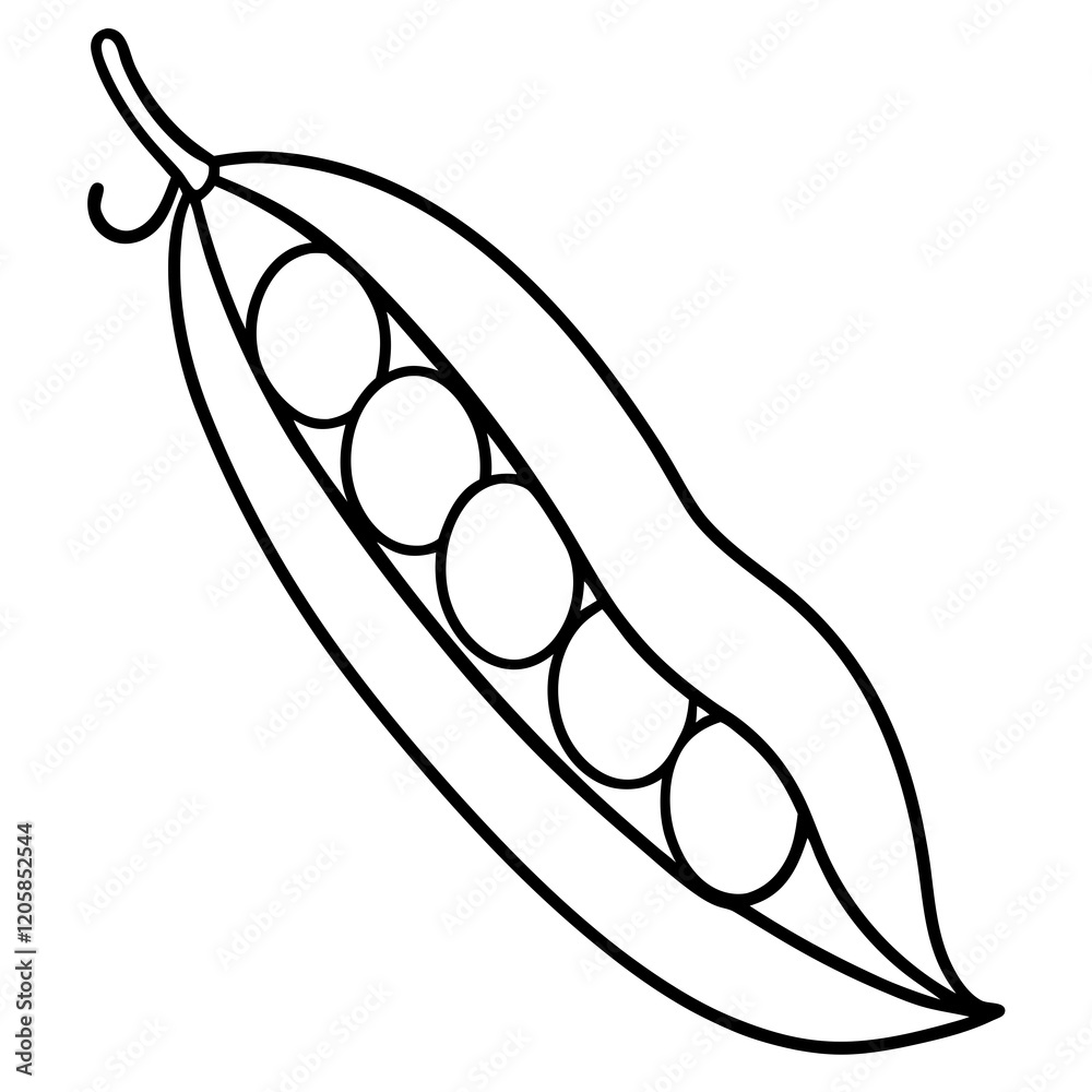 Peas Sketch in One-Line Vector Design Peas Sketch in One-Line Vector Design
