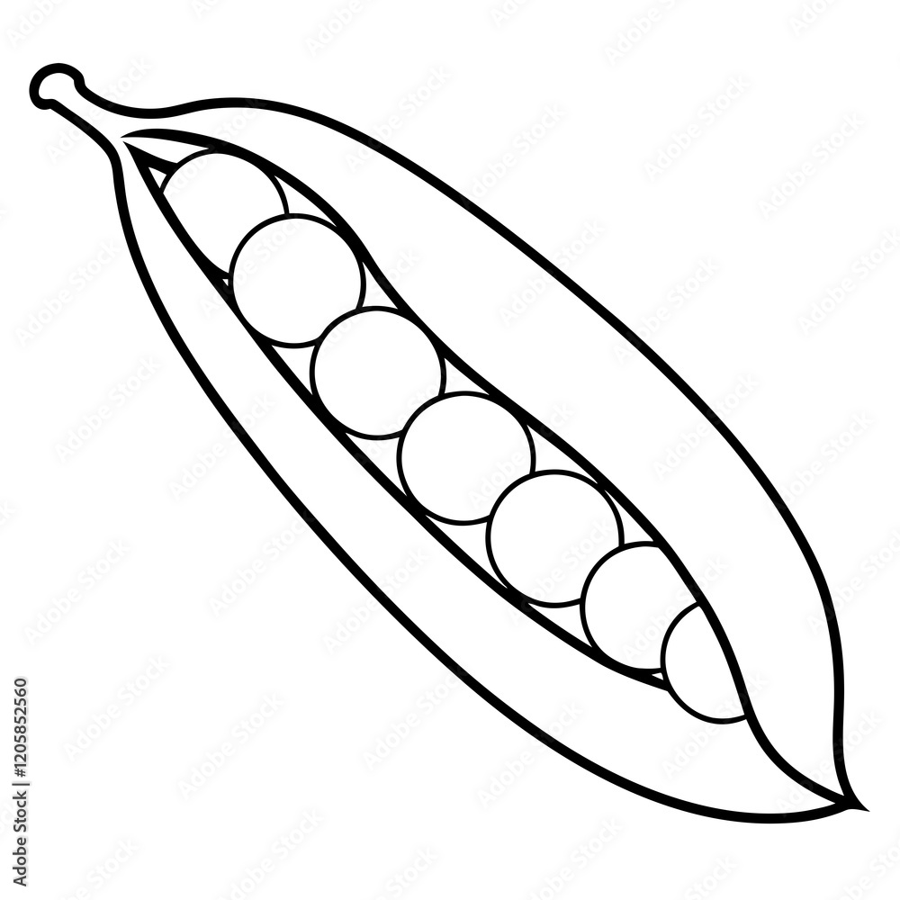 Peas Sketch in One-Line Vector Design Peas Sketch in One-Line Vector Design