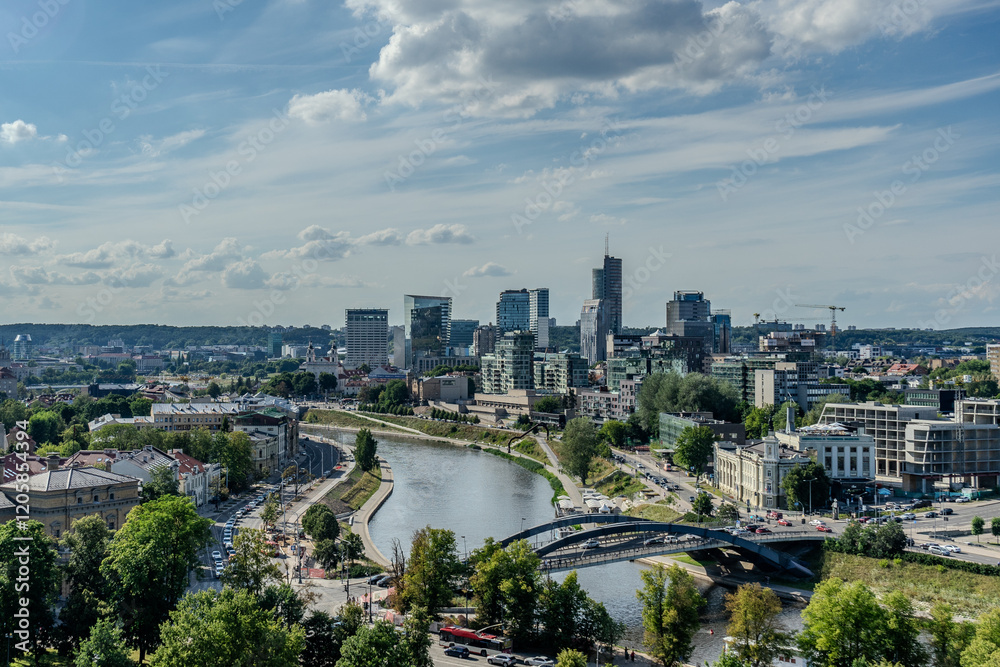 Cityscape of Vilnius, capital of Lithuania. View from the Gediminas' Tower.