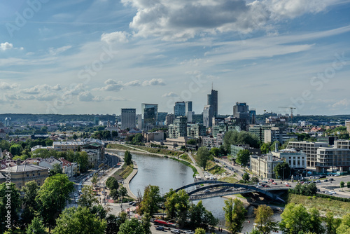 Obraz na płótnie Cityscape of Vilnius, capital of Lithuania. View from the Gediminas' Tower. w salonie