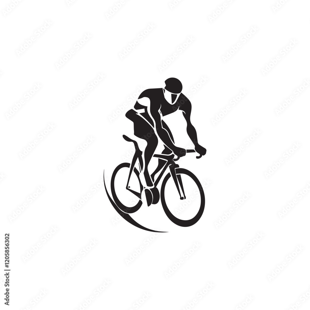 Naklejka premium silhouette of a cyclist