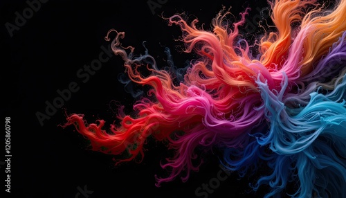 : A bold black background, offering a dramatic and powerful contrast that enhances the visual impact of colorful or bright subjects, creating a striking and modern aesthetic- photo