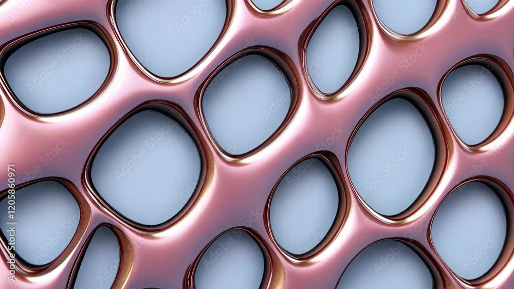 Abstract metallic texture with fluid shapes and contours
