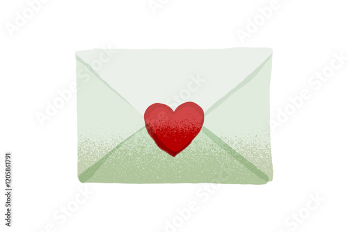 ラブレターの手描きイラスト素材