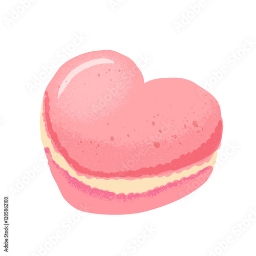 ハートのマカロン 手描きイラスト素材