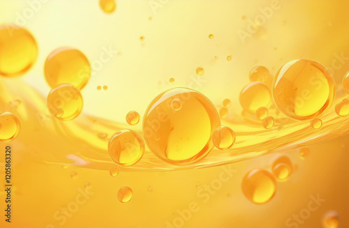 Wallpaper Mural Cooking oil, cooking background, yellow oil drops and water for background Torontodigital.ca