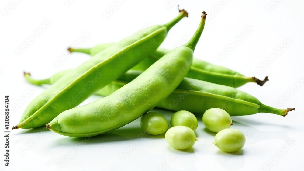 Fresh Broad Beans, Pods, White Background, High Definition Fresh Broad Beans, Pods, White Background, High Definition