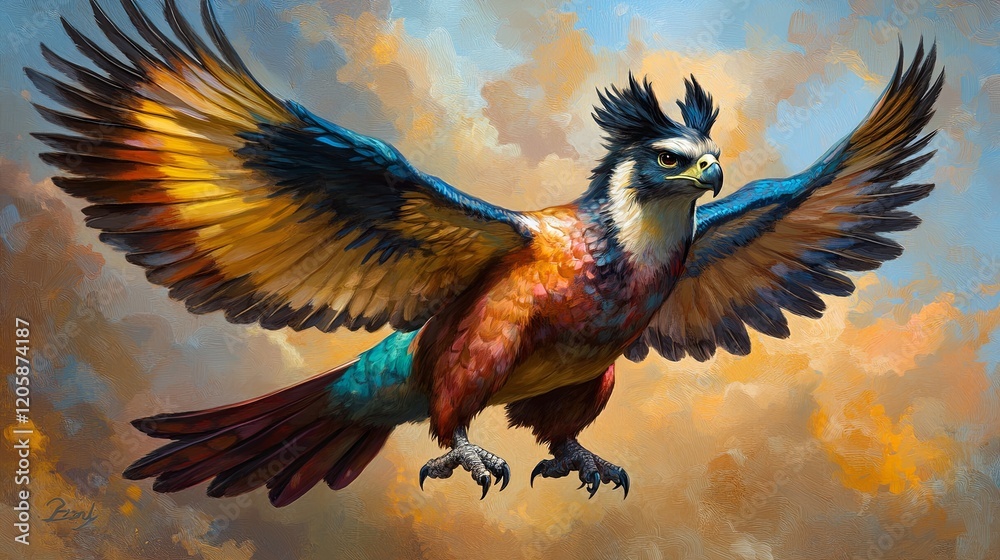 Fototapeta premium Graceful Fusion of Kangaroo and Eagle in CGI Art