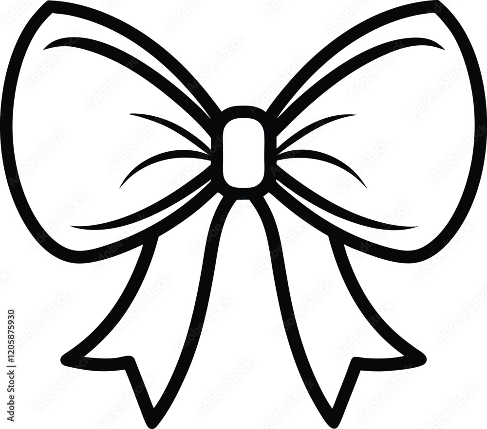 Coquette bow silhouette, decorative design Coquette bow silhouette, decorative design