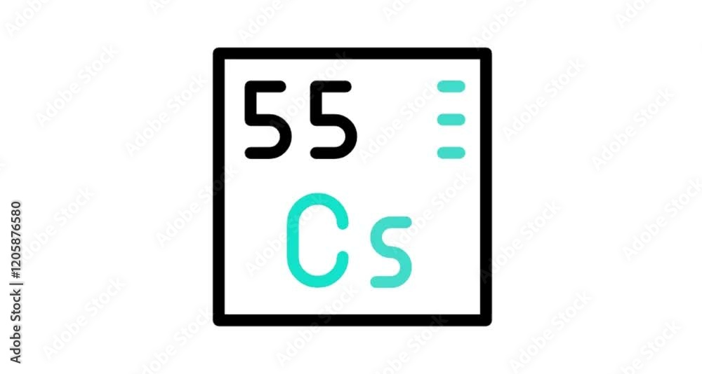chemical element sign with atomic number Cs 55 chemical element sign with atomic number Cs 55