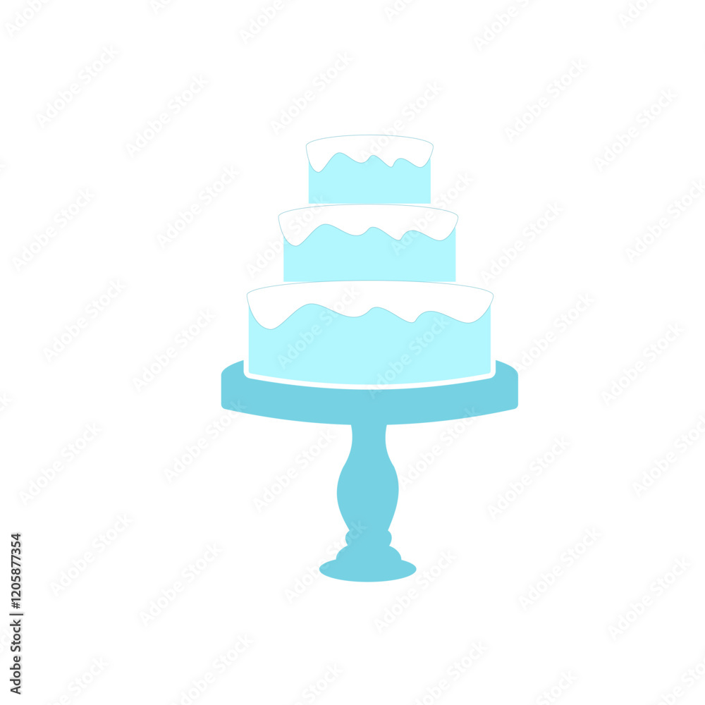 Blue wedding cake logo icon vector Blue wedding cake logo icon vector