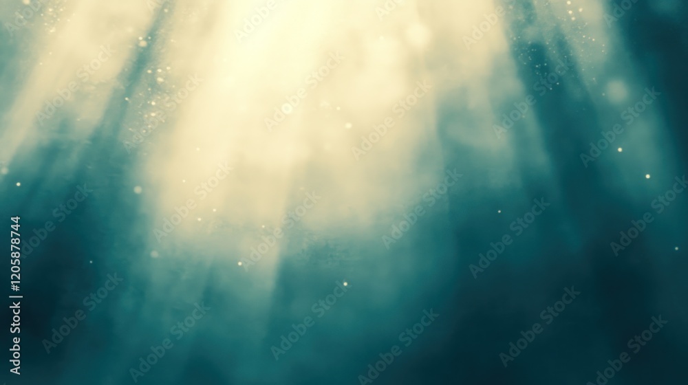 Fototapeta premium Teal Light Rays Background, Dust Motes, Abstract, Design