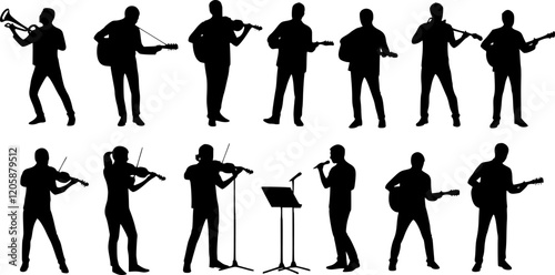 Music vector silhouettes