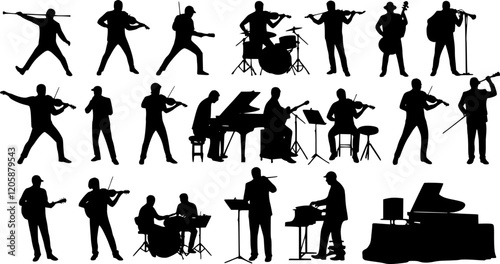 Music vector silhouettes