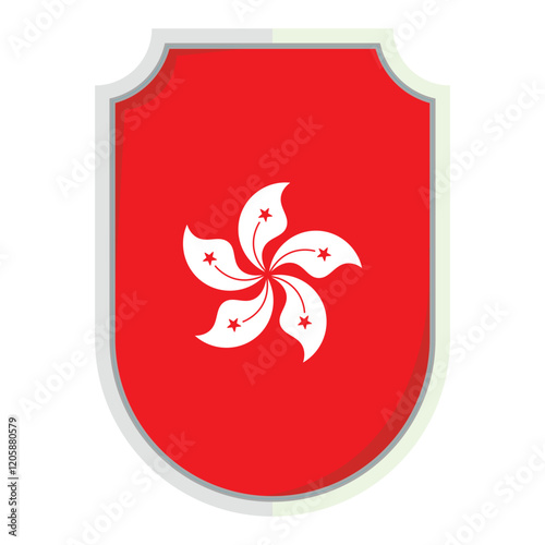 Hong kong national flag shield Badge