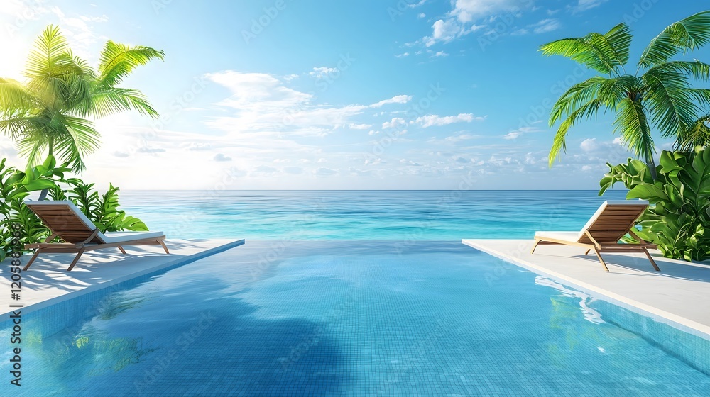Fototapeta premium Relaxing tropical paradise resort